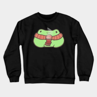 Hot tea drinking froggy Crewneck Sweatshirt